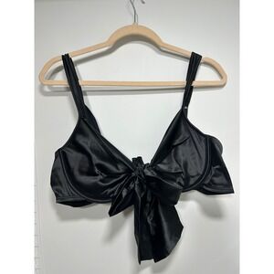 Savage X Fenty Jet Black Satin Bow Underwire Bra 3X SCA-BR-12208-QRC